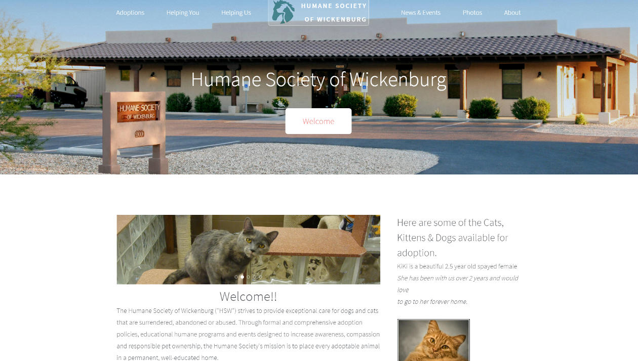 Wickenburg Humane Society Screenshot